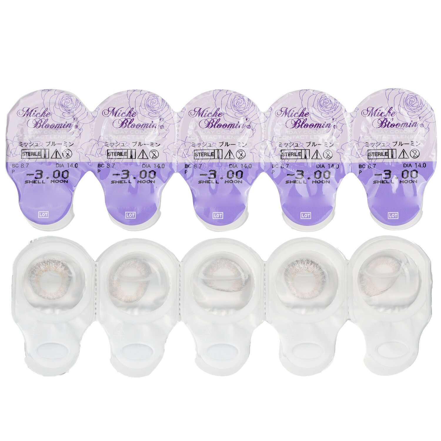 Miche Bloomin' Quarter Veil 1 Day Color Contact Lenses (106 Shell Moon) 10pcs