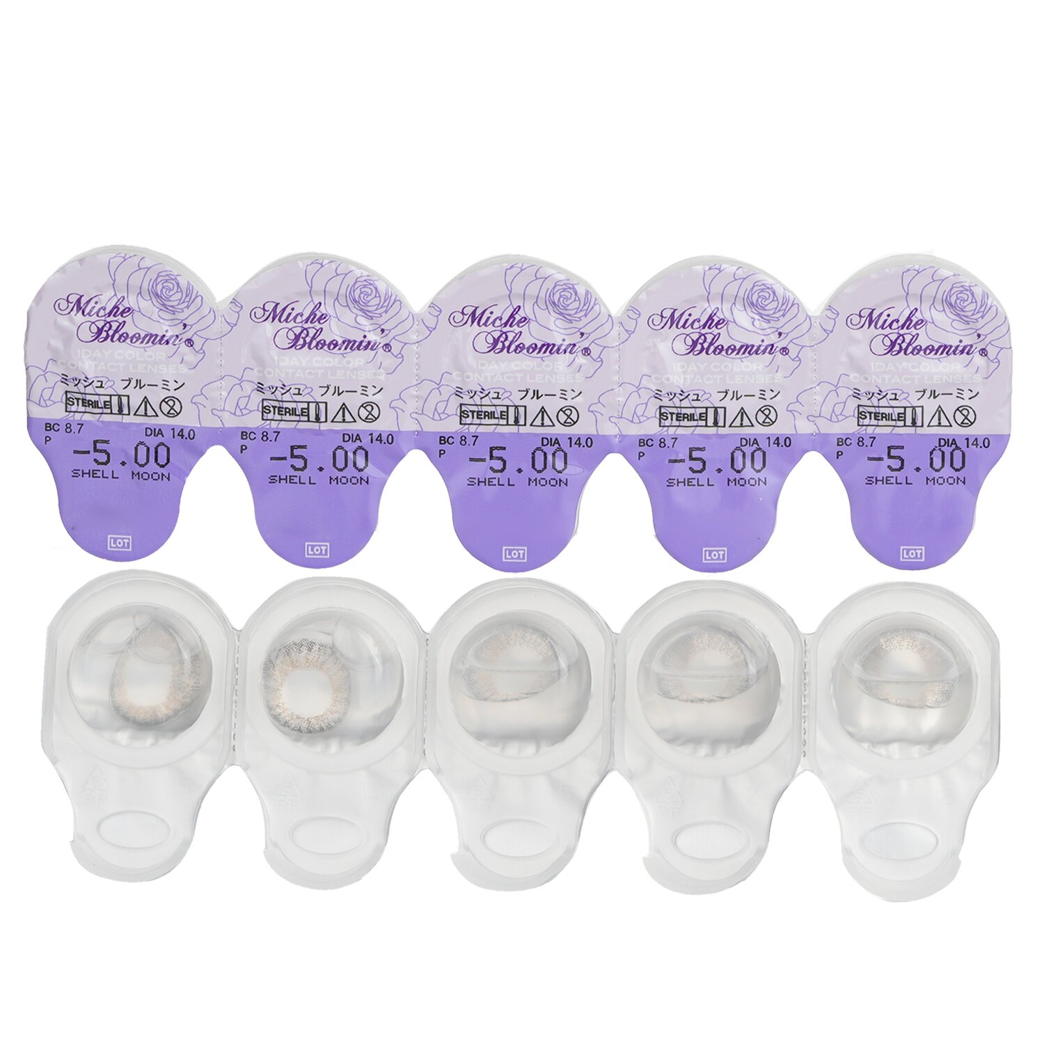 Miche Bloomin' Quarter Veil 1 Day Color Contact Lenses (106 Shell Moon) 10pcs