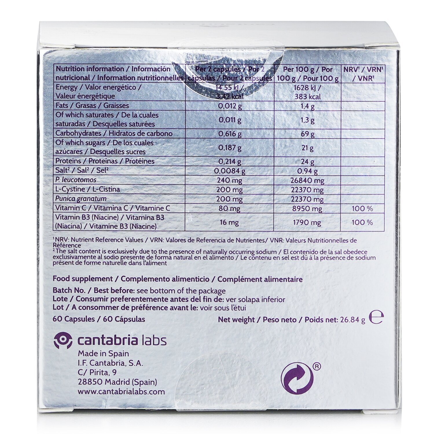 Heliocare by Cantabria Labs Oral Purewhite Radiance 60capsules