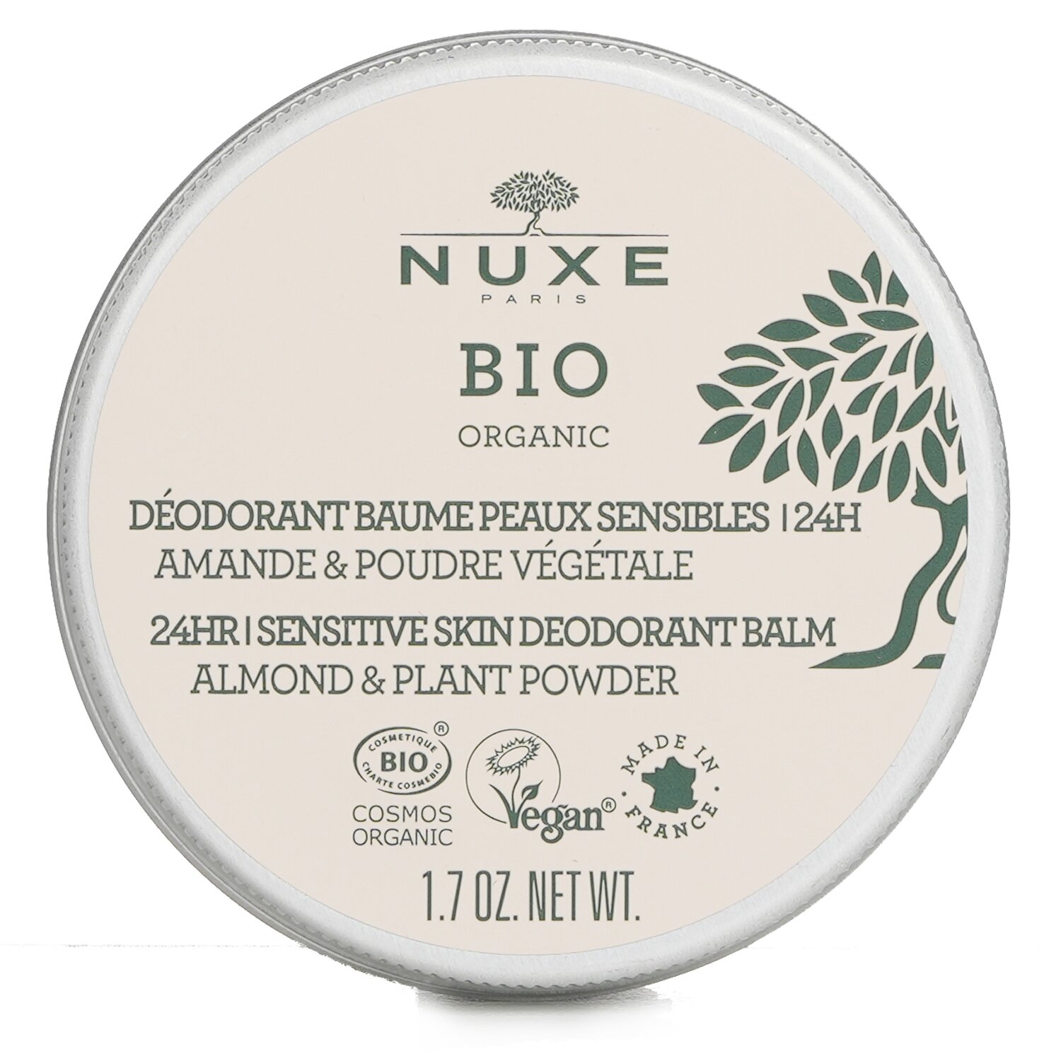 Nuxe Bio Organic 24HR Sensitive Skin Deodorant Balm 50g/1.7oz