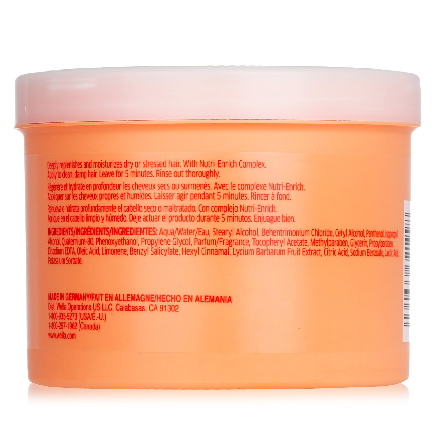 Wella Invigo Nutri-Enrich Mascarilla Nutritición Profunda 500ml/16.9oz
