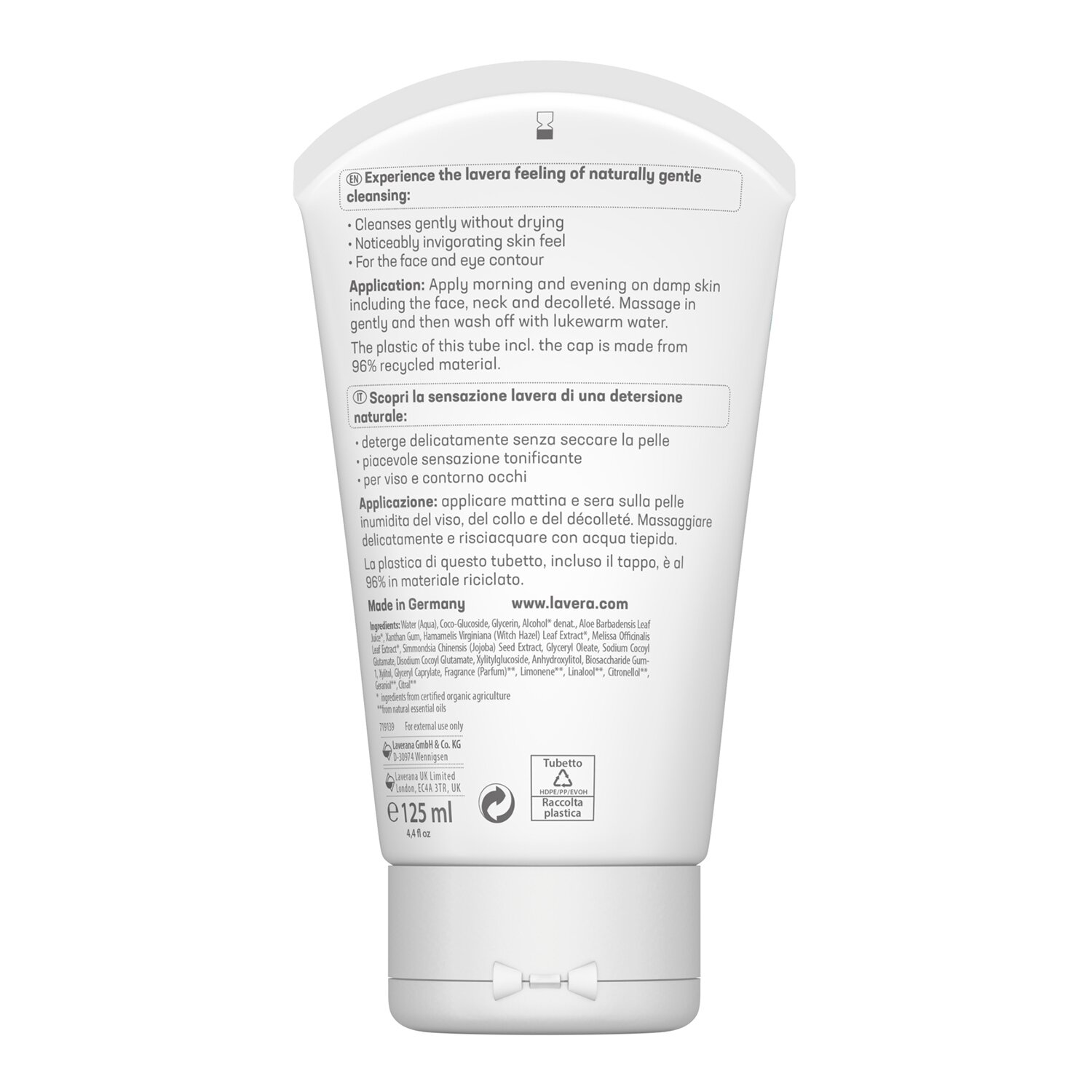 Lavera Żel do mycia Basis Sensitiv - organiczny aloes i jojoba (do skóry normalnej i mieszanej) 125ml/4oz