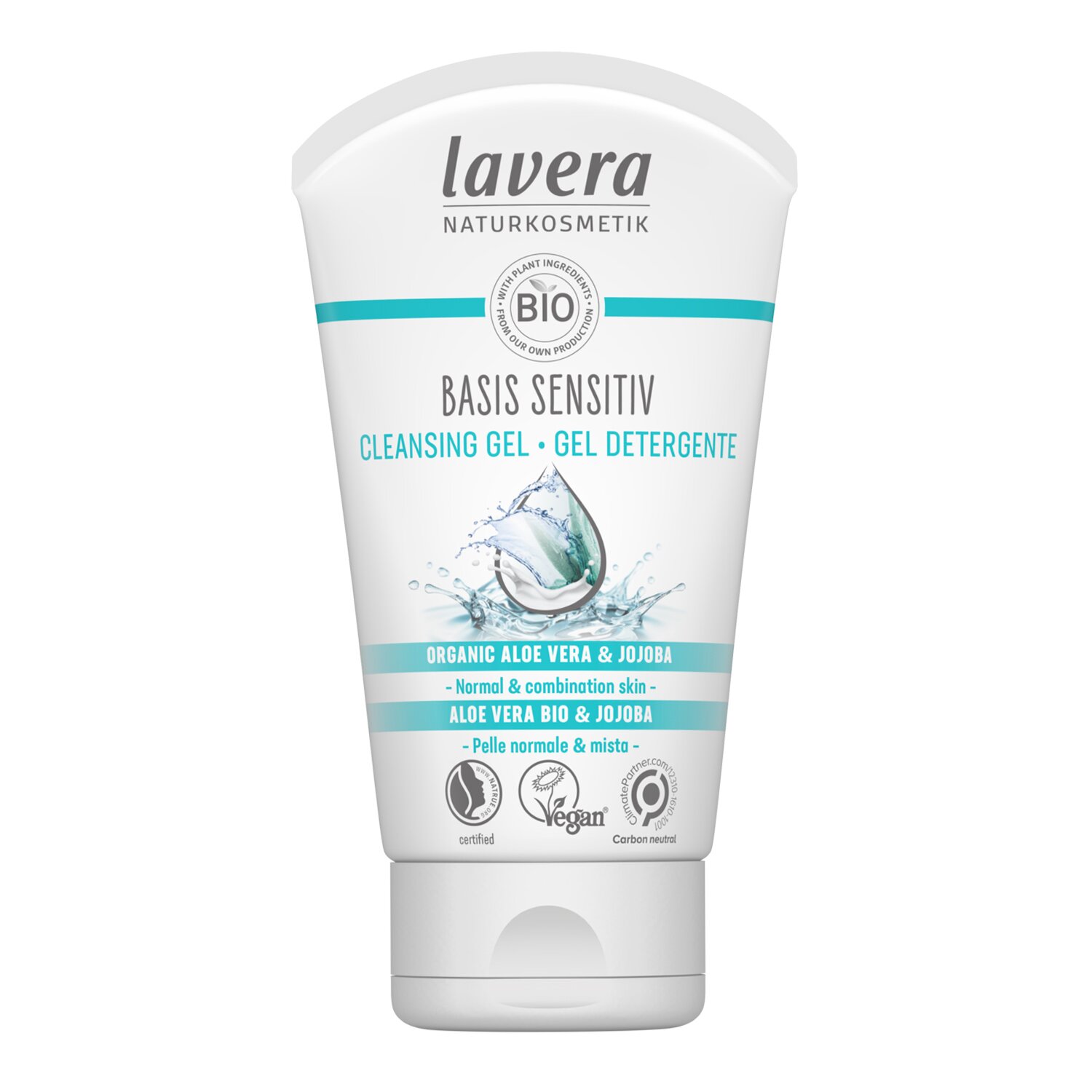 Lavera Żel do mycia Basis Sensitiv - organiczny aloes i jojoba (do skóry normalnej i mieszanej) 125ml/4oz