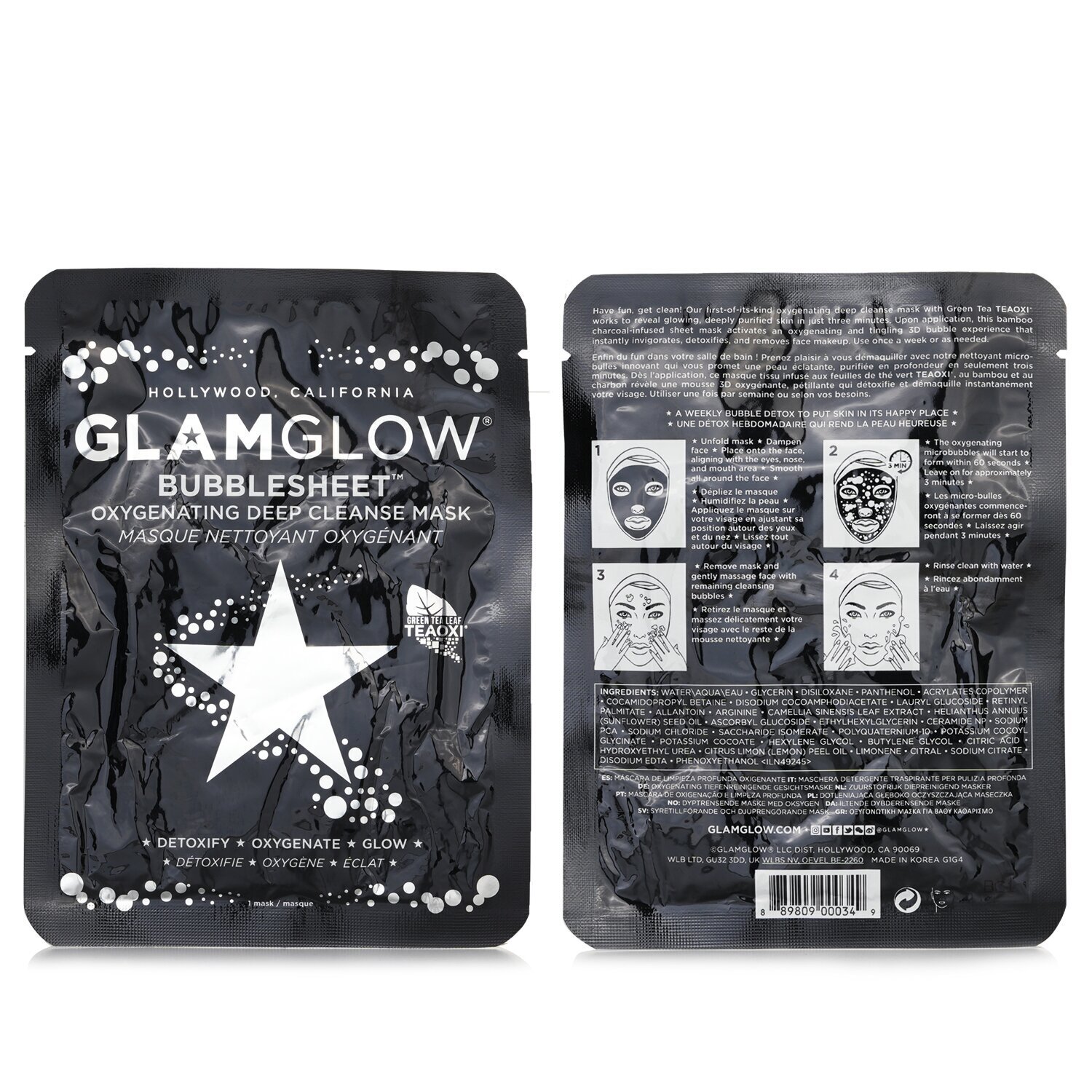 Glamglow Bubblesheet Oxygenating Deep Cleanse Mask 1sheet