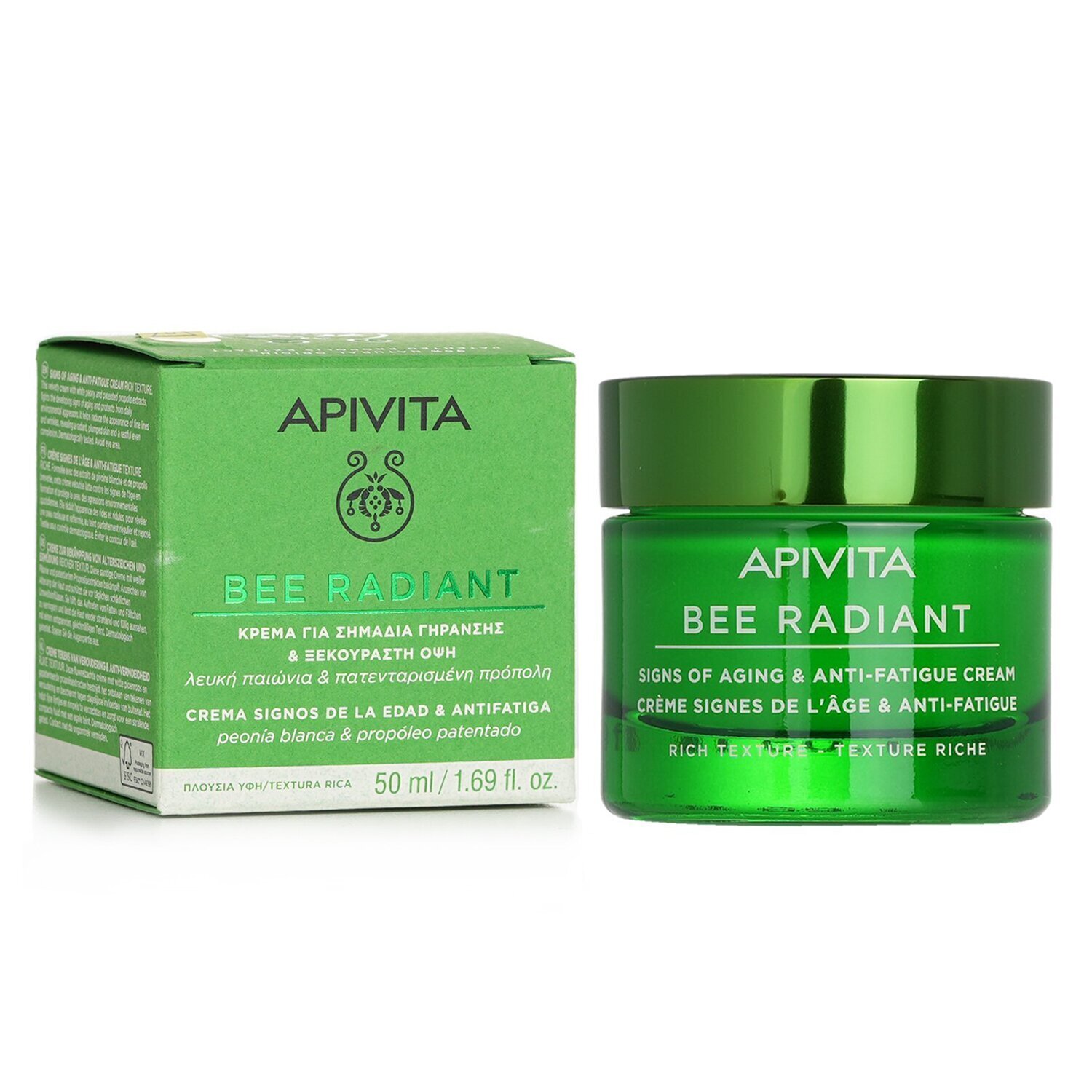 Apivita Bee Radiant Signs Of Aging & Anti-Fatigue Cream - Rich Texture (Exp. Date: 06/2023) 50ml/1.69oz