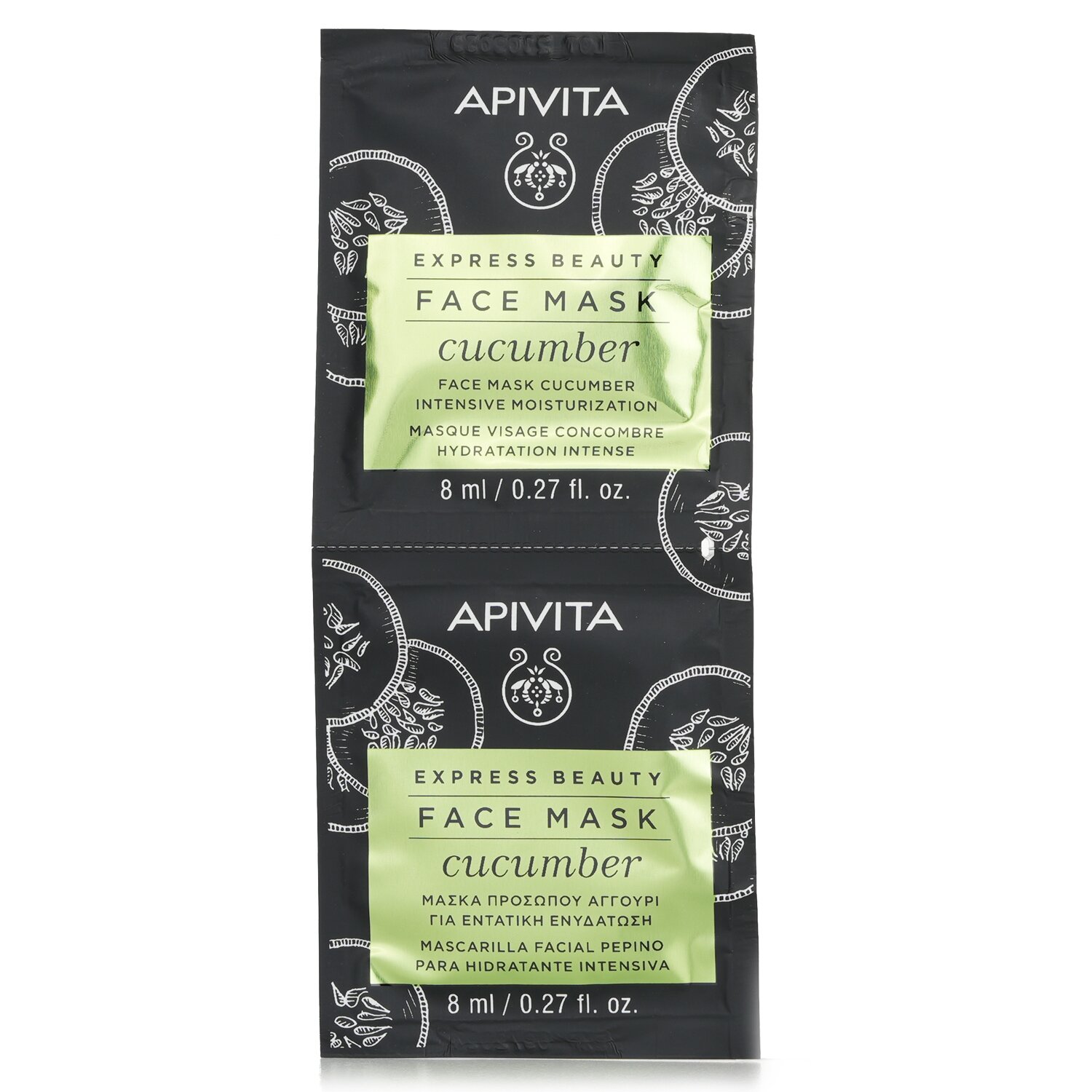 Apivita Express Beauty Face Mask with Cucumber (Intensive Moisturization) - Unboxed 6x(2x8ml)