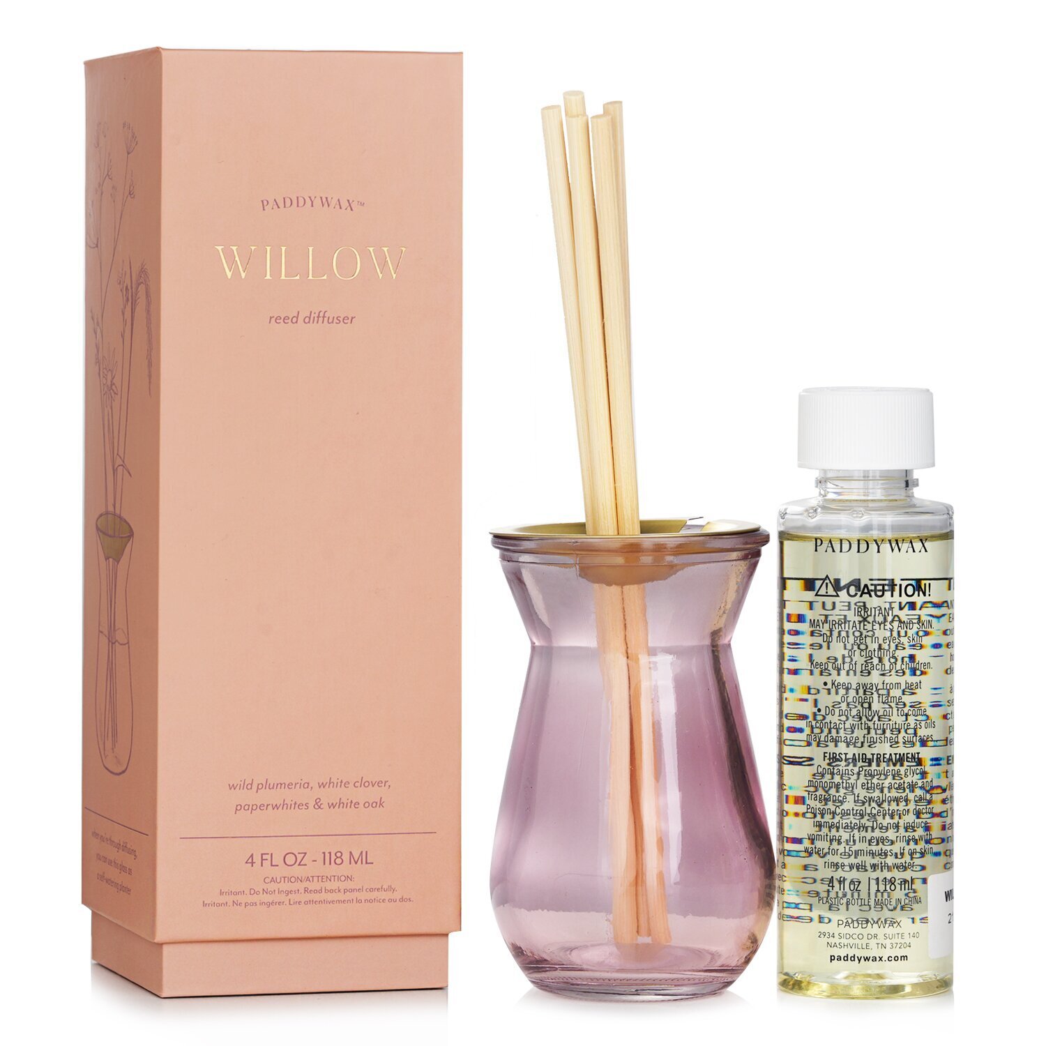 Paddywax Flora Reed Diffuser - Willow 118ml/4oz
