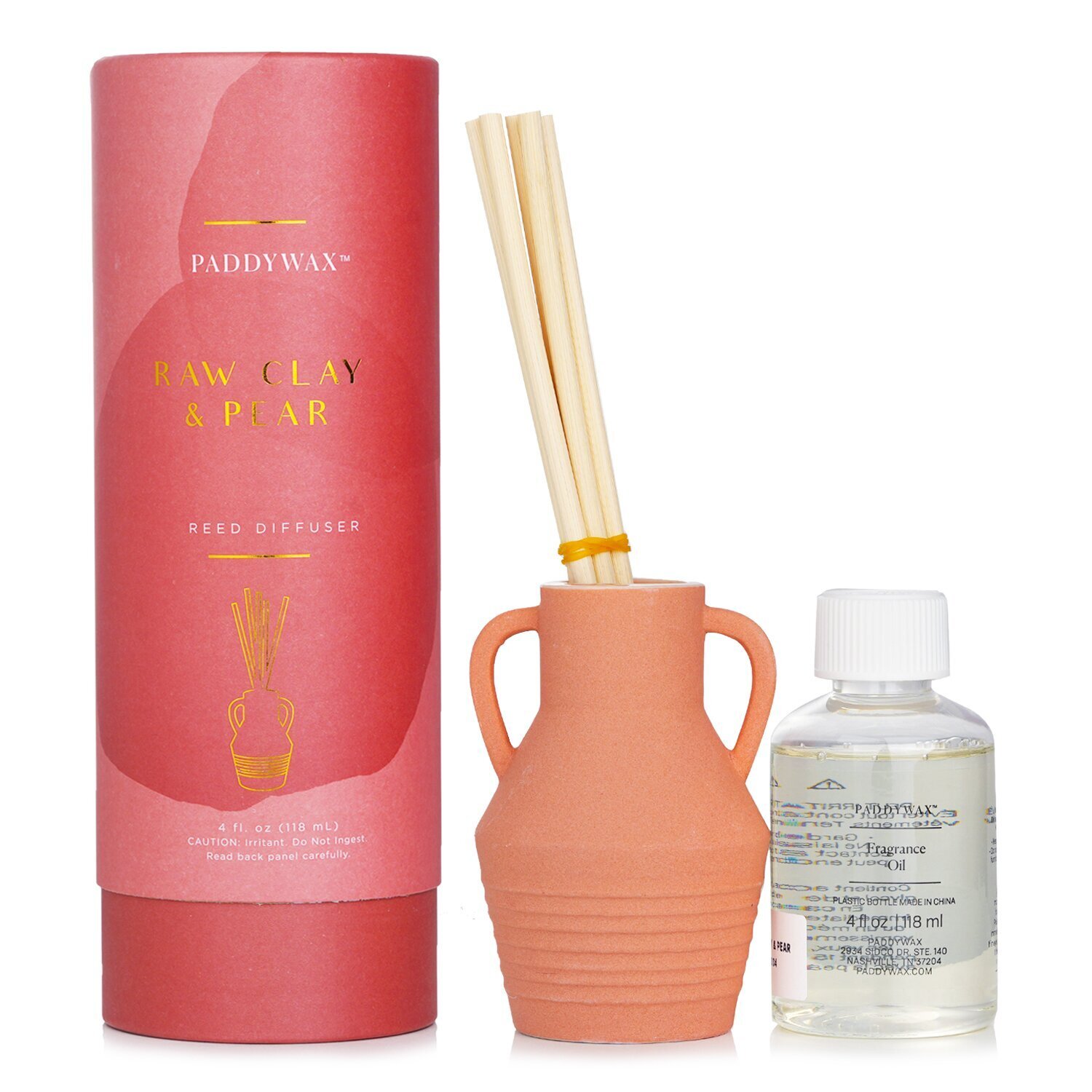 Paddywax Santorini Reed Diffuser - Raw Clay & Pear 118ml/4oz