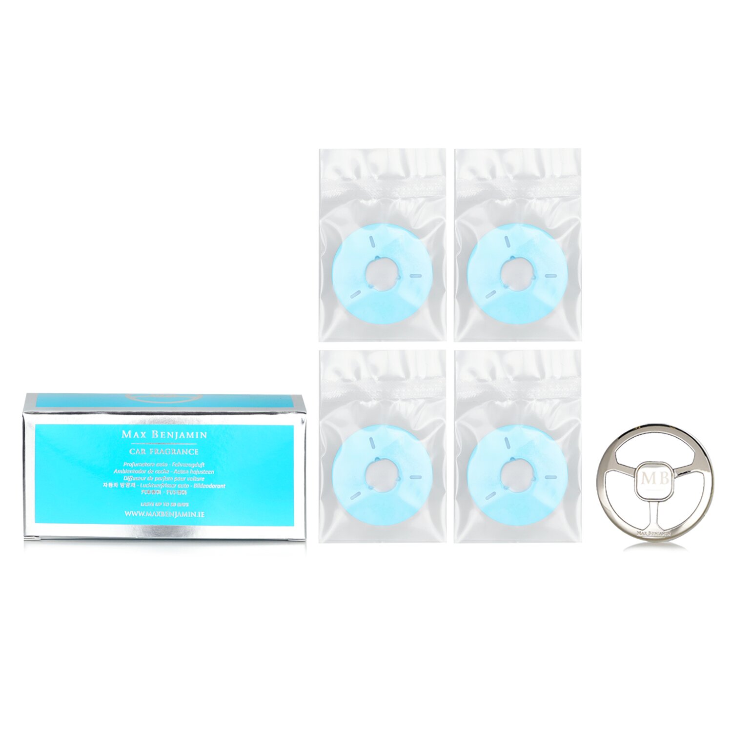 Max Benjamin Car Fragrance Refill Set - Blue Azure Picture Color