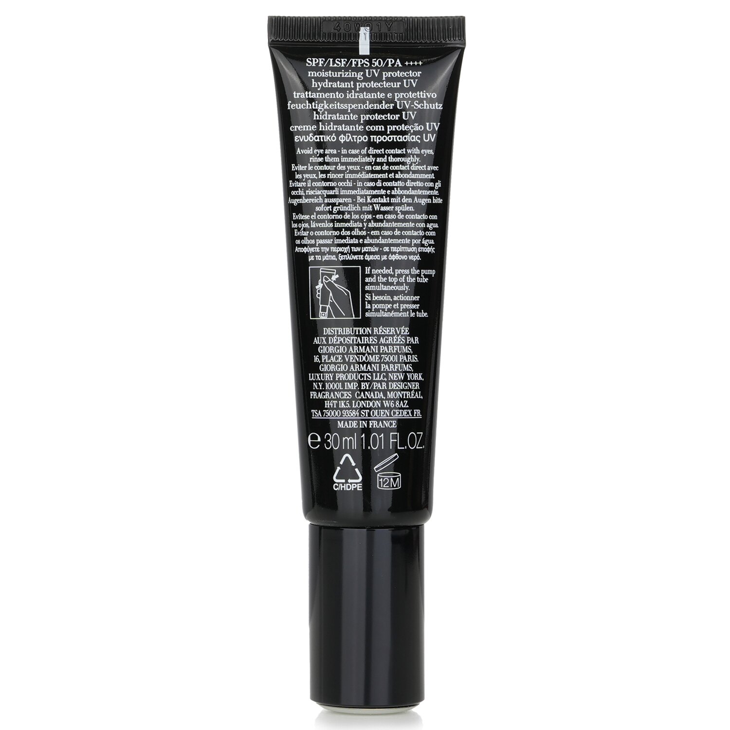 Giorgio Armani Crema Nera Moisturizing UV Filter Anti Pollution SPF 50 30ml/1oz