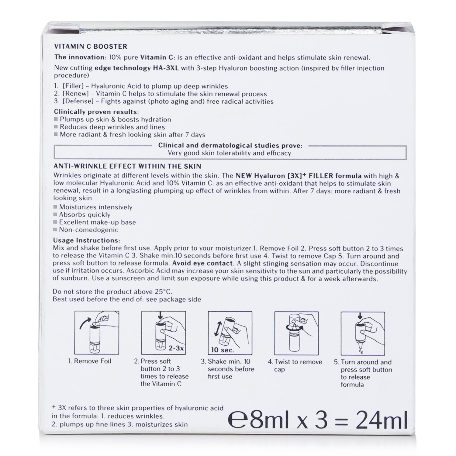 Eucerin Hyaluron 3X+ Filler Vitamin C Booster 3x8ml
