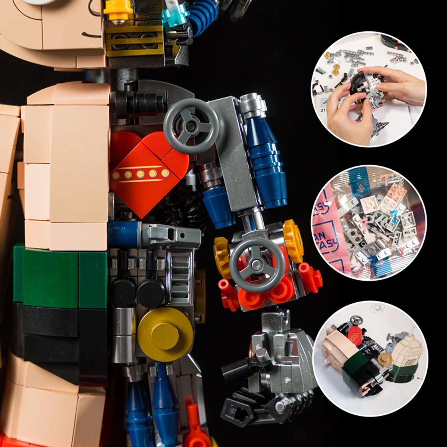 Pantasy Astro Boy Mechanical Clear Building Bricks Set 15*14*32cm