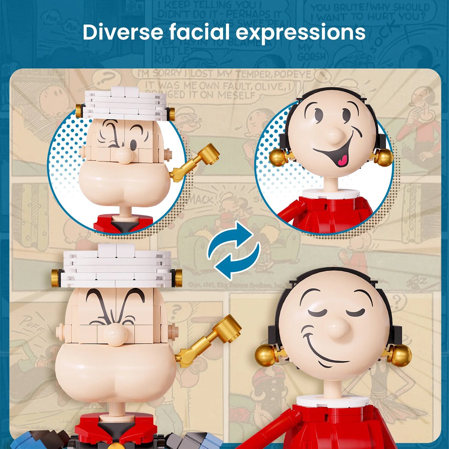 Pantasy POPEYE·WITH OLIVER Building Bricks Set 29*36*33cm