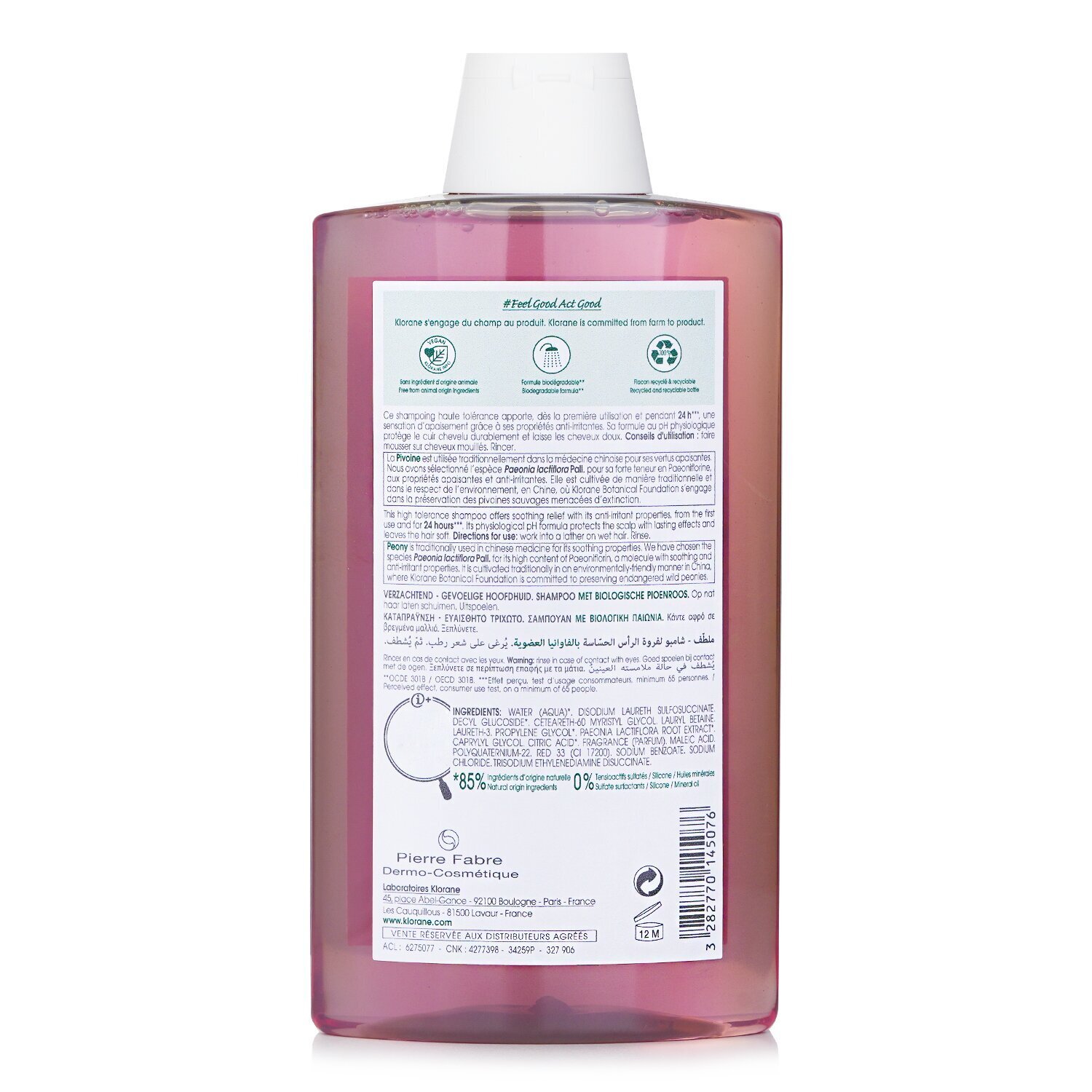 蔻罗兰  Klorane Klorane 牡丹萃取舒润头发洗发水 400ml/13.5oz
