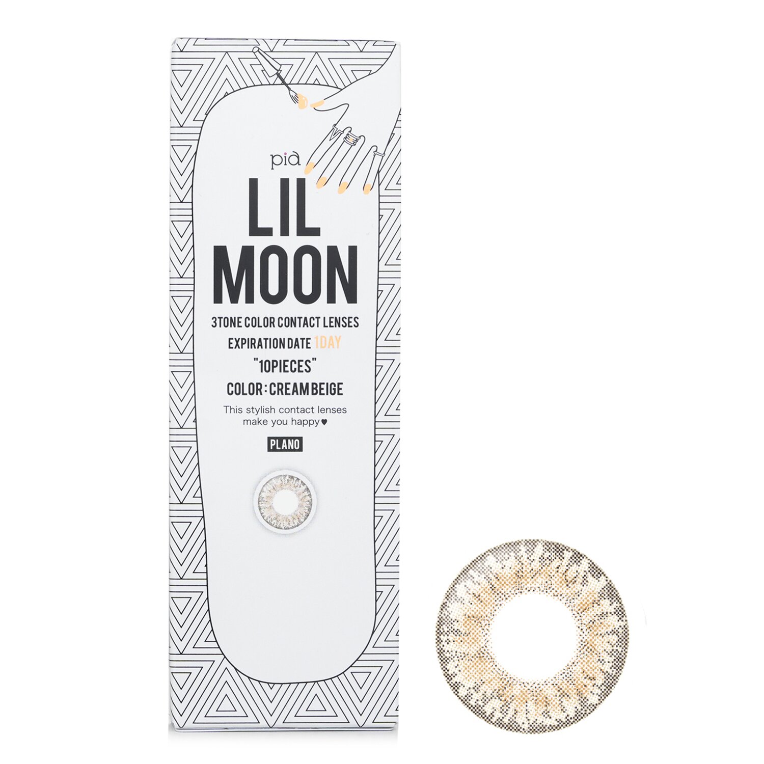 Pia Lilmoon Cream Beige 1 Day Color Contact Lenses 10pcs