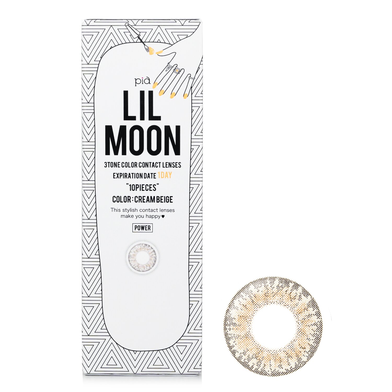 Pia Lilmoon Cream Beige 1 Day Color Contact Lenses 10pcs