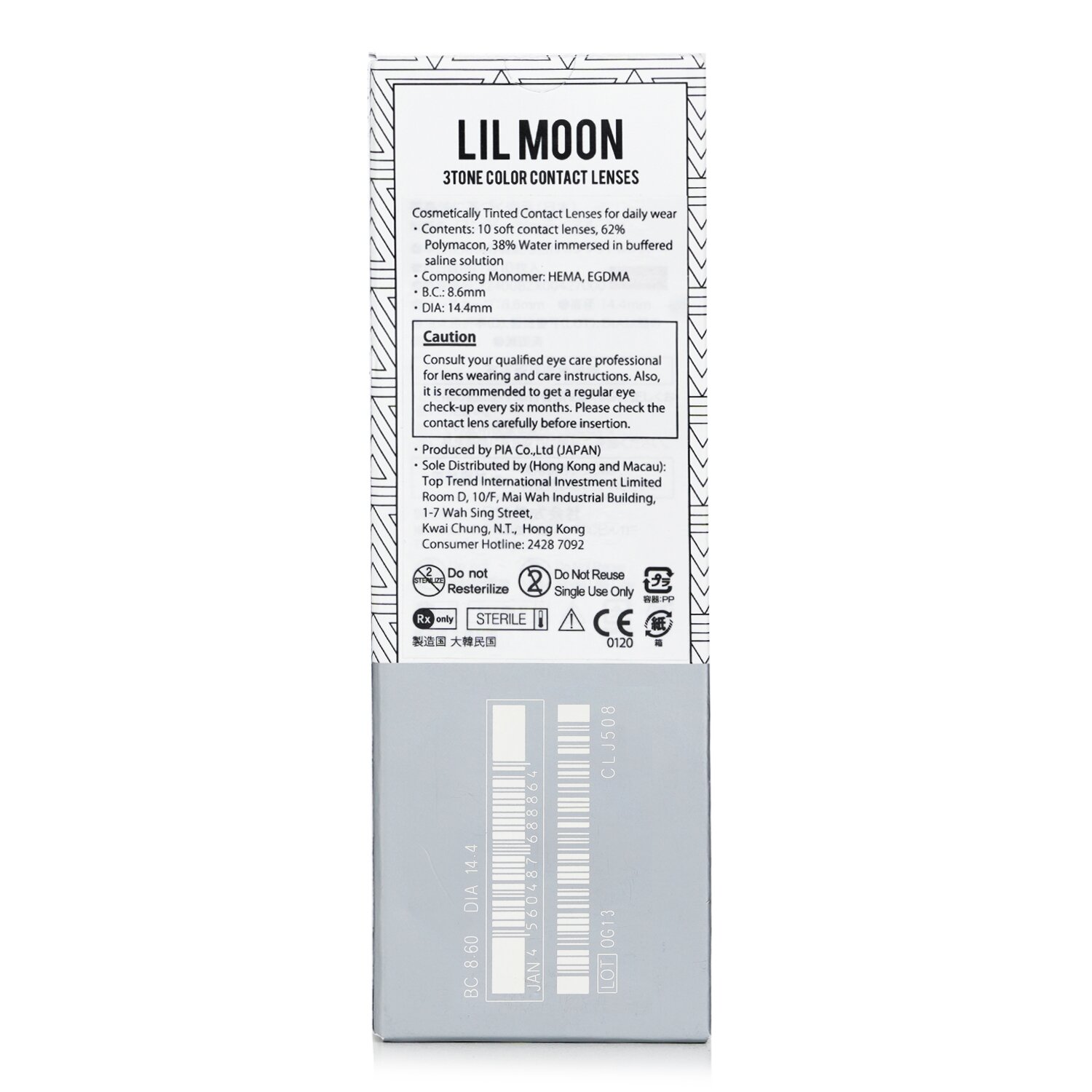 Pia Lilmoon Cream Grege 1 Day Color Contact Lenses 10pcs