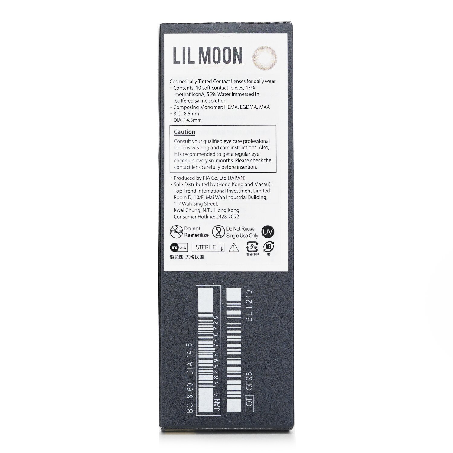 Pia Lilmoon Rusty Beige 1 Day Color Contact Lenses 10pcs