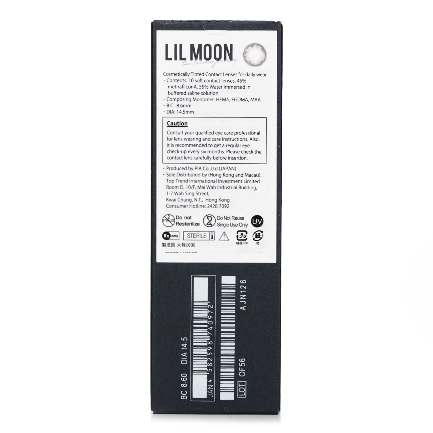 Pia Lilmoon Rusty Gray 1 Day Color Contact Lenses 10pcs
