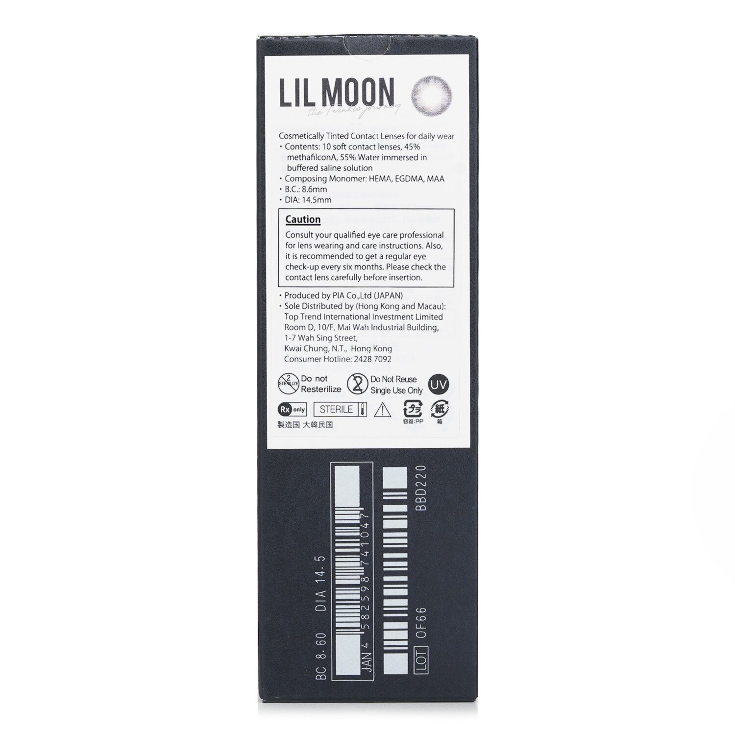 Pia Lilmoon Rusty Gray 1 Day Color Contact Lenses 10pcs