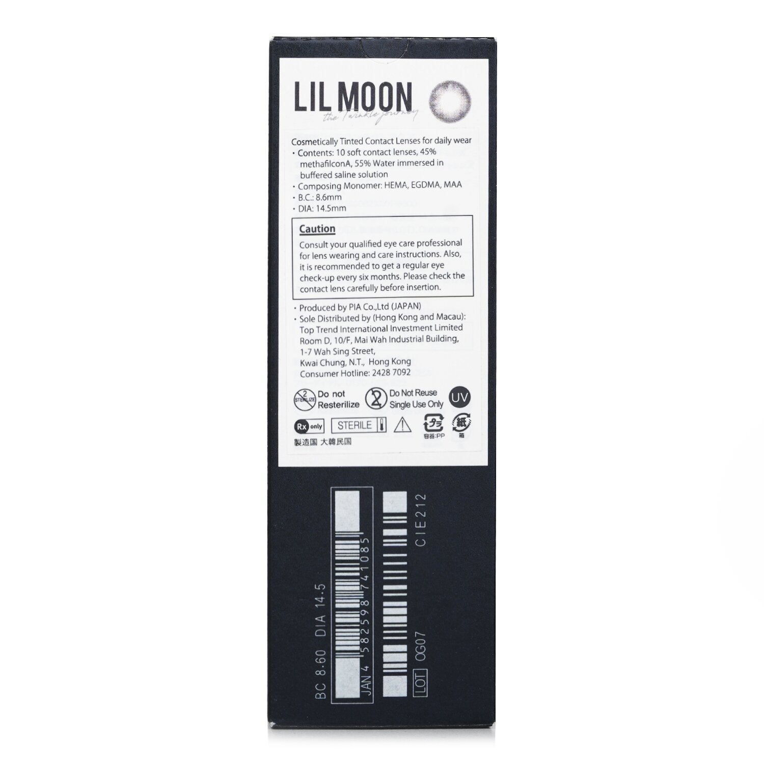 Pia Lilmoon Rusty Gray 1 Day Color Contact Lenses 10pcs