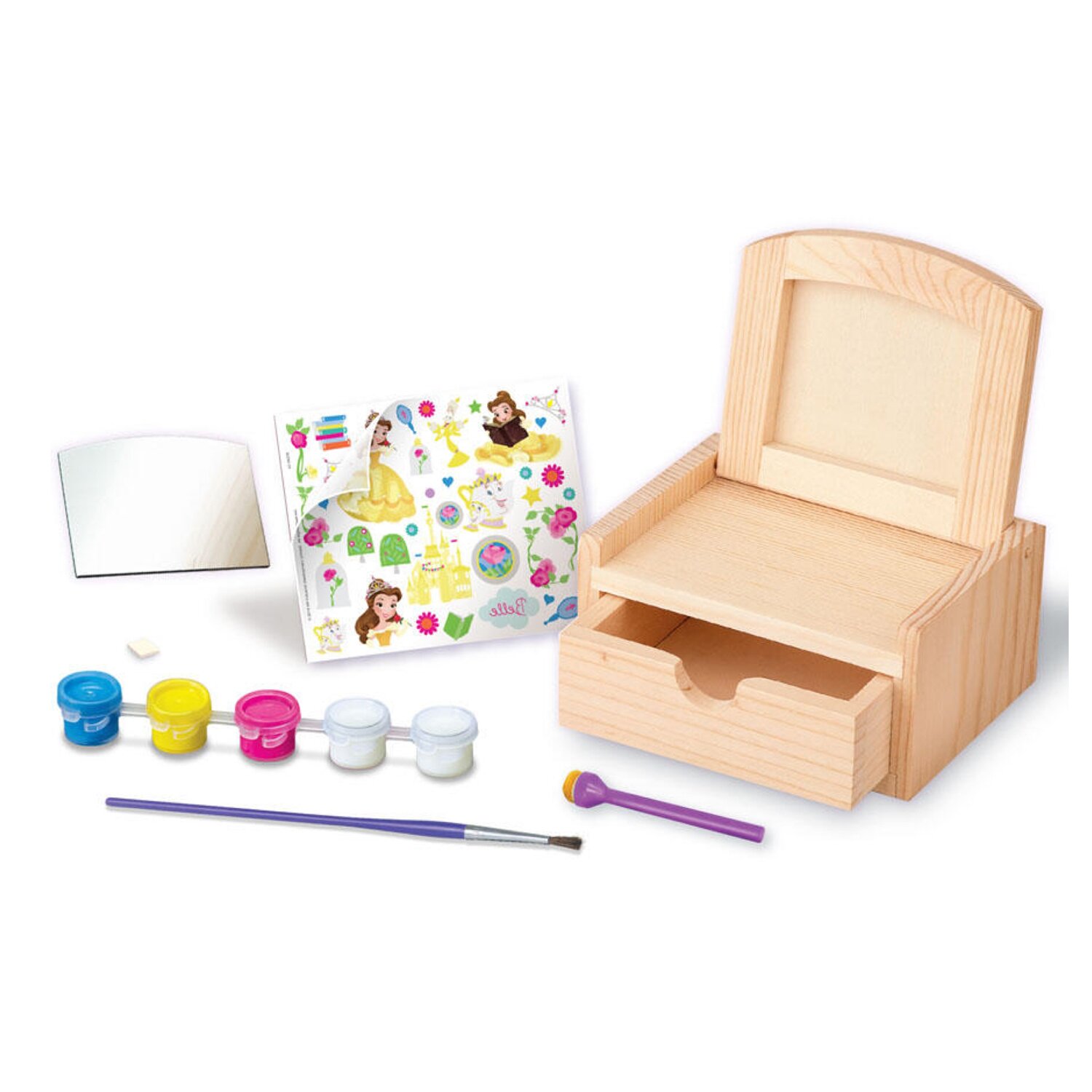 4M Disney/Belle/Design Your Own Wooden Mirror Chest 18x21x8cm