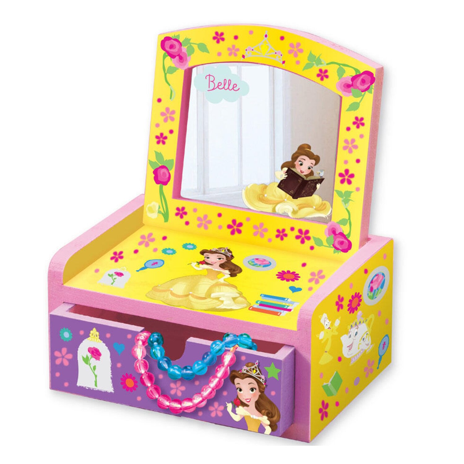 4M Disney/Belle/Design Your Own Wooden Mirror Chest 18x21x8cm