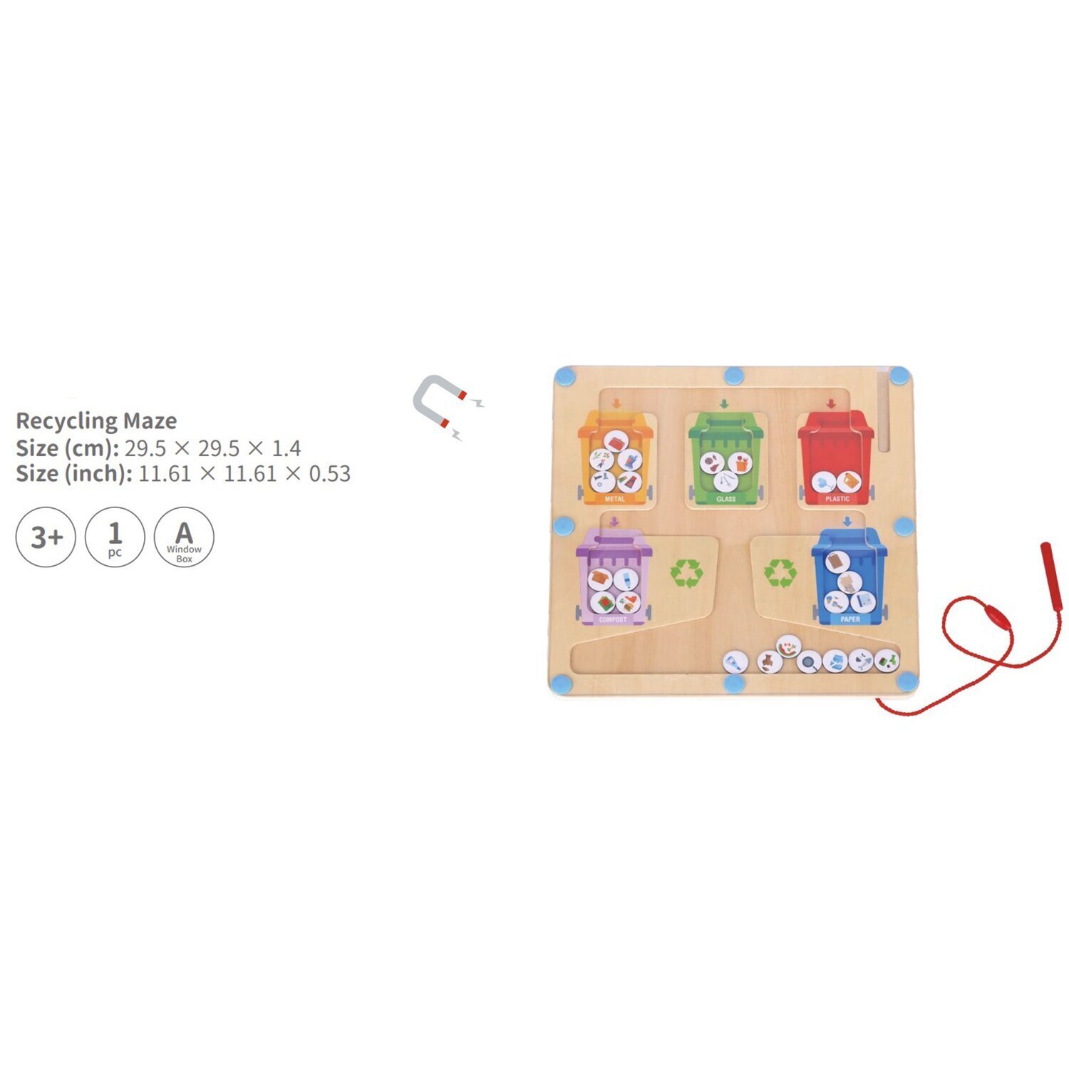 Tooky Toy Co 迷宮垃圾分類 30x30x2cm