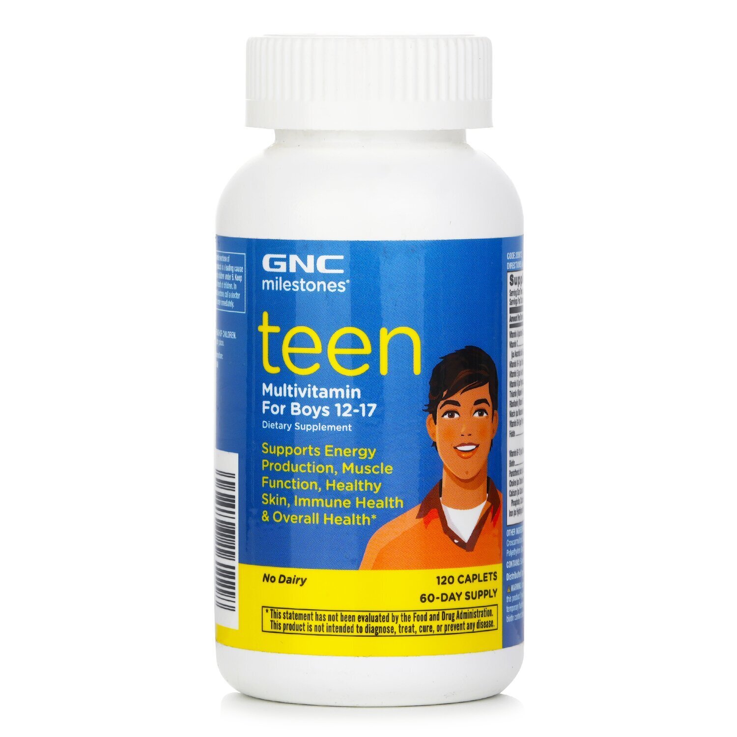 GNC MILESTONES® TEEN Mulitivitamin for 12 - 17 Boys - 120 Capsules 120pcs/box