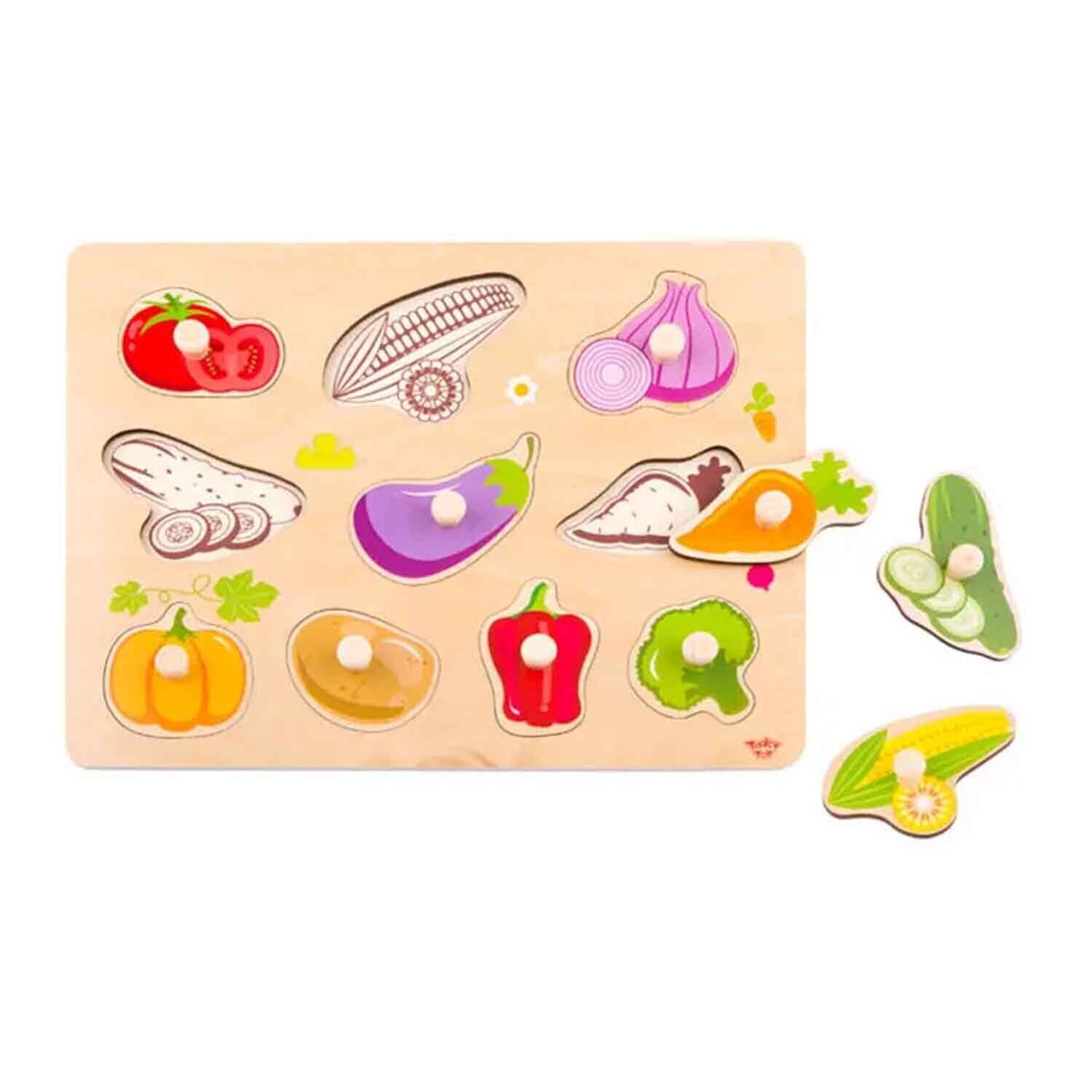 Tooky Toy Co 蔬菜抓手拼板 30x23x2cm