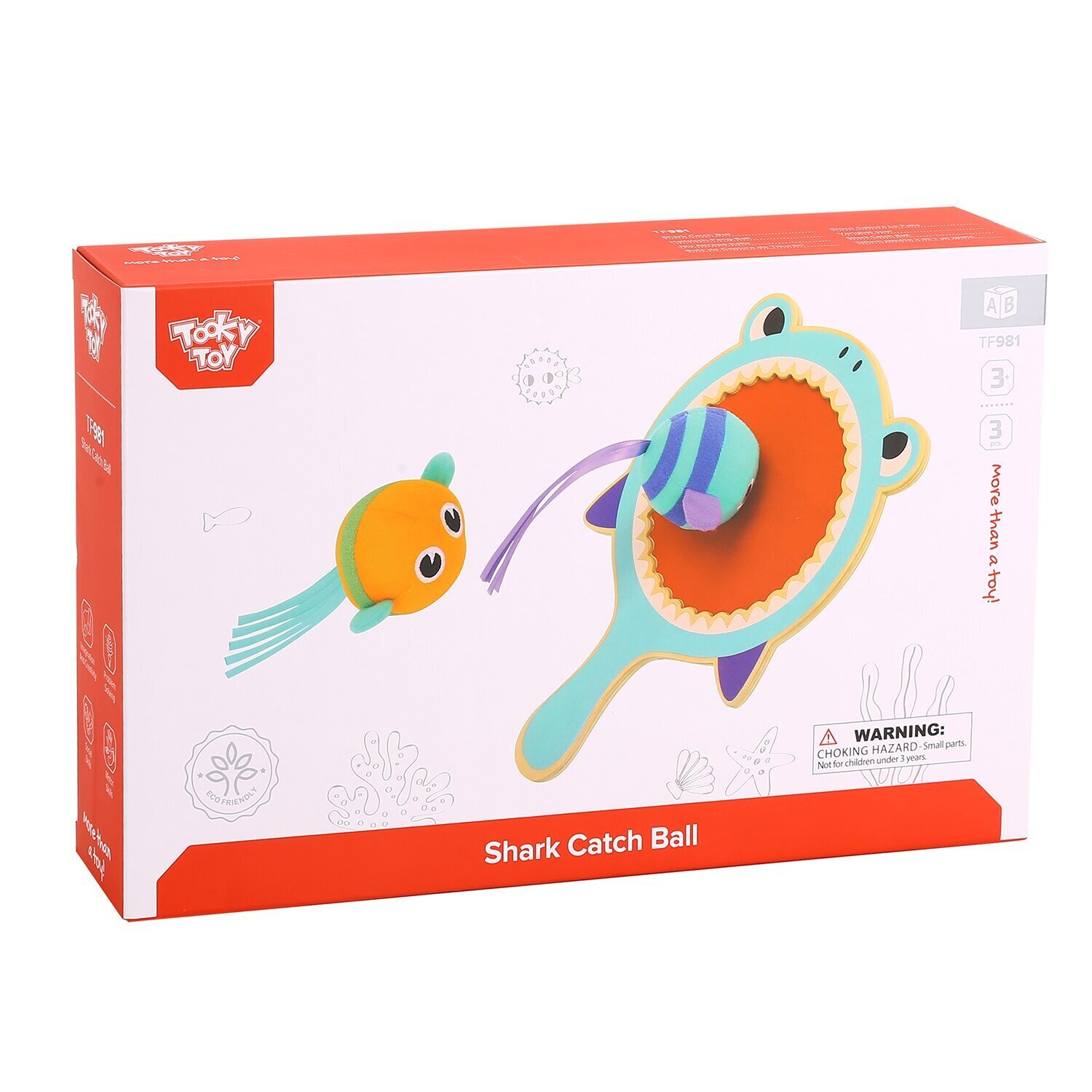 Tooky Toy Co 鯊魚木制沾沾球 19x30x5cm