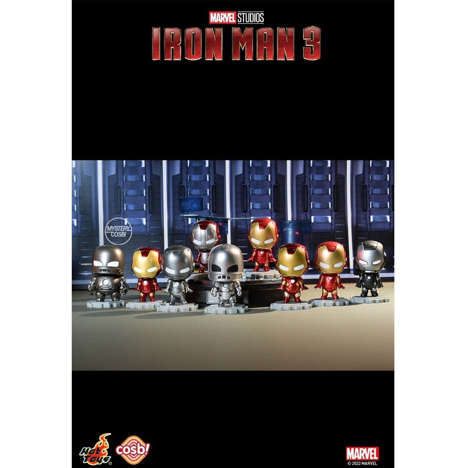 Hot Toys 鋼鐵奇俠3 - 鋼鐵奇俠Cosbi 盲盒公仔系列 (隨機款 盲盒一個) 6 x 6 x 10cm
