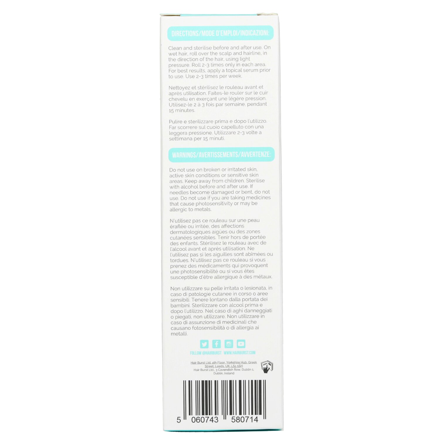 Hairburst Micro-needling Derma Scalp Roller 1pcs