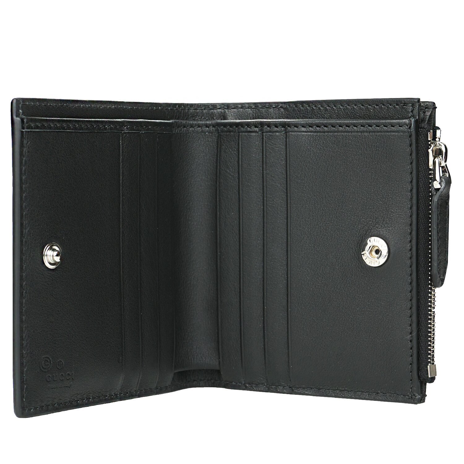 Gucci Micro GG Guccissima Leather Small Bifold Wallet 544475 Black