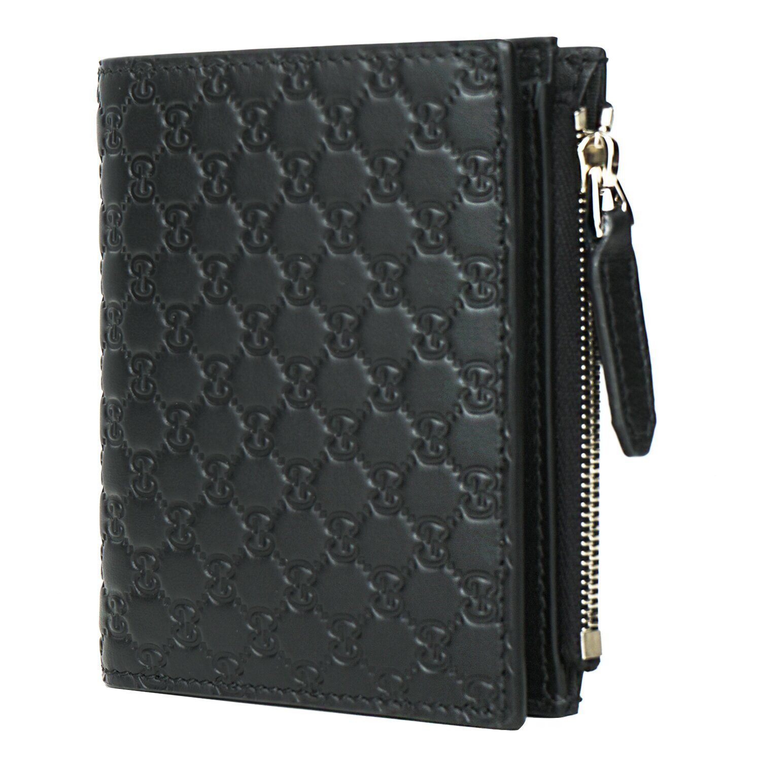 Gucci Micro GG Guccissima Leather Small Bifold Wallet 544475 Black