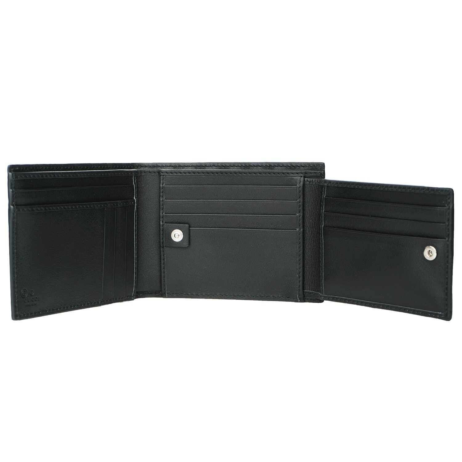 Gucci Leather Micro GG Guccissima Trifold Wallet 217044 Black