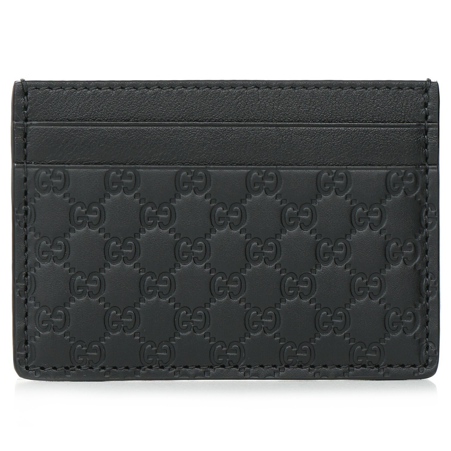 グッチ Gucci Gucci Microguccissim a Card Holder 262837 - Black Black