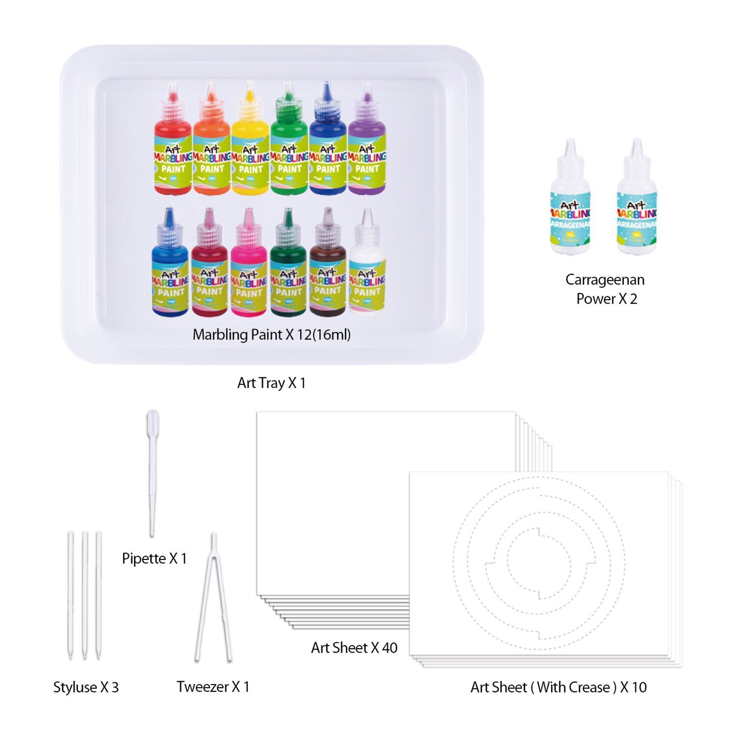 Tookyland Marbling Paint Kit - 12 Color 20x5x26cm