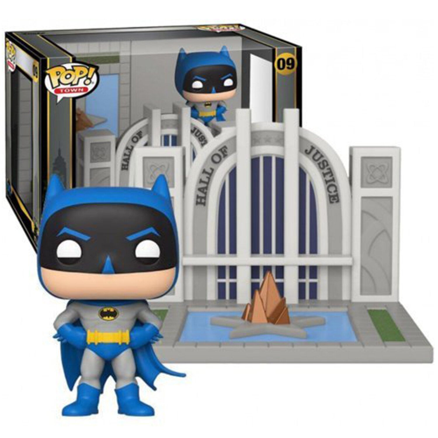 Funko POP! Towns: 小鎮:蝙蝠俠 - 正義大廳 21x26x15cm