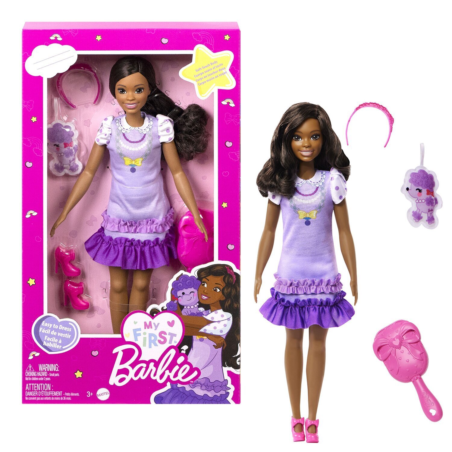Barbie My First Barbie™ Core Doll Assortment Renee Doll With Black Hair 22x7x39cm