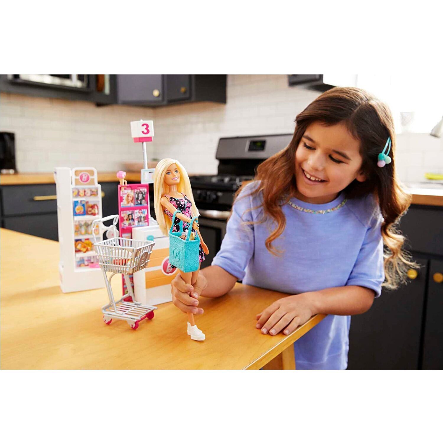 Barbie Supermarket with doll (Blonde) 40x8x32cm