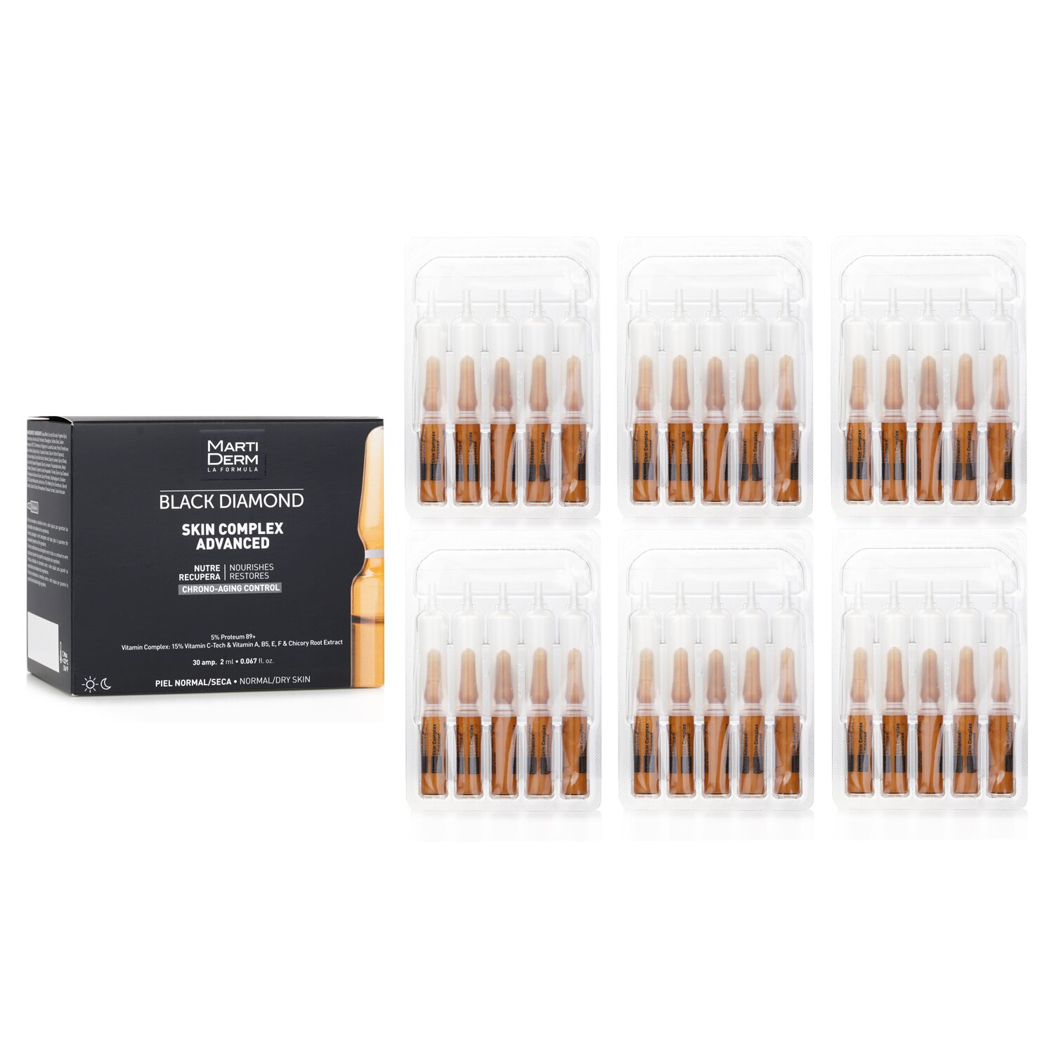 Martiderm Black Diamond Skin Complex Advanced Ampoules (For Normal/ Dry Skin) 30 Ampoulesx2ml