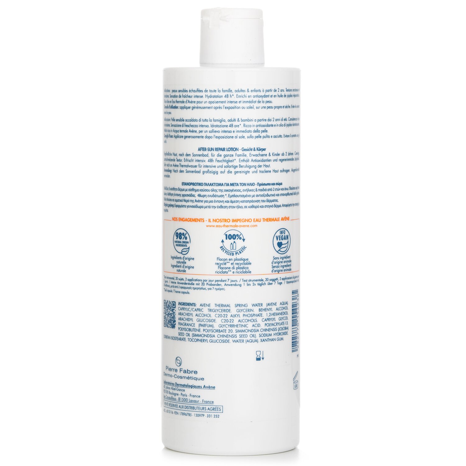 Avene Opravné mléko po opalování 400ml/13.52