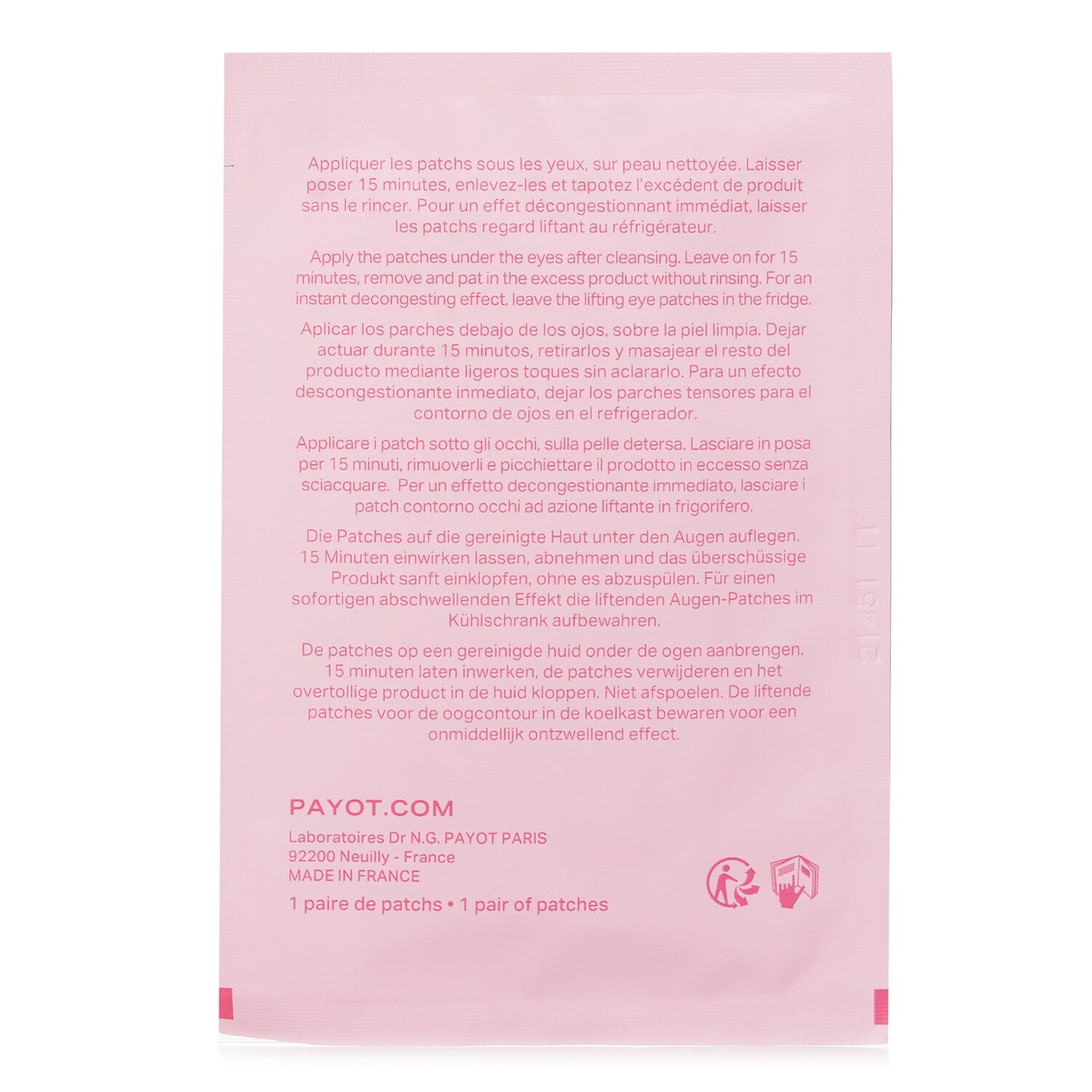 Payot Roselift Collagene Patch Regard Eye Lifting Patch 10pairs