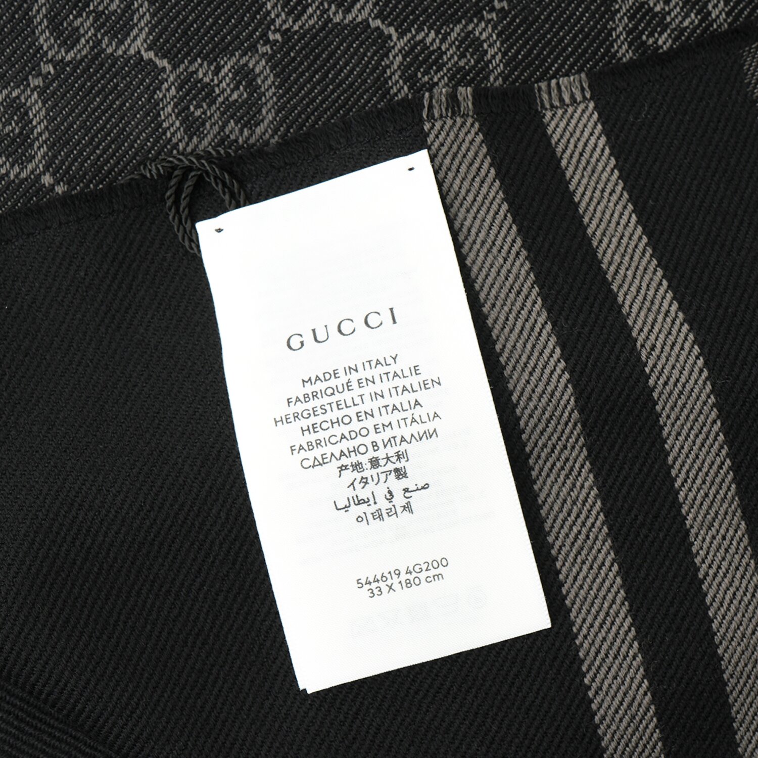 Gucci Reversible Arlisse GG Guccissima Scarf/Muffler 544619 Black Black