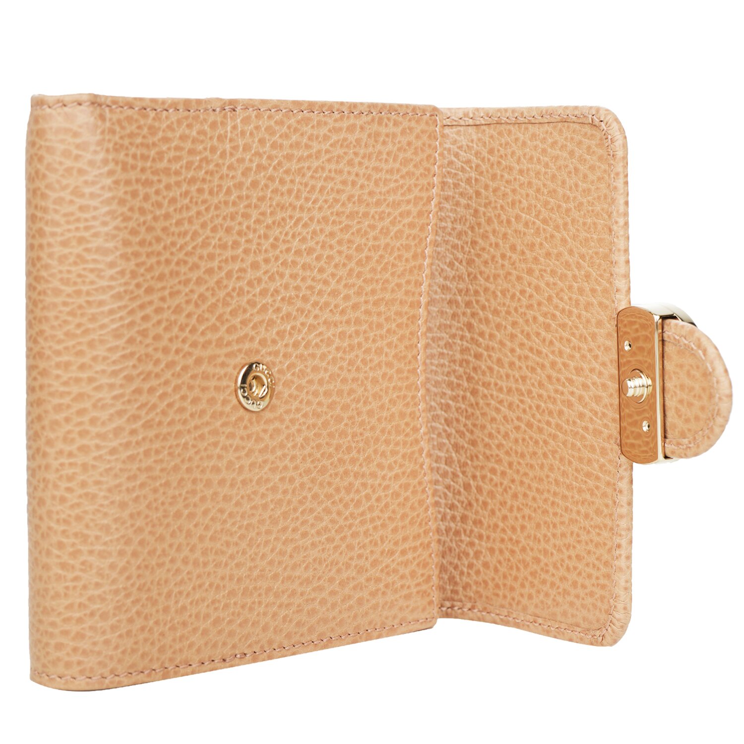 Gucci Interlock GG Bifold Leather Wallet 615525 Light Camel