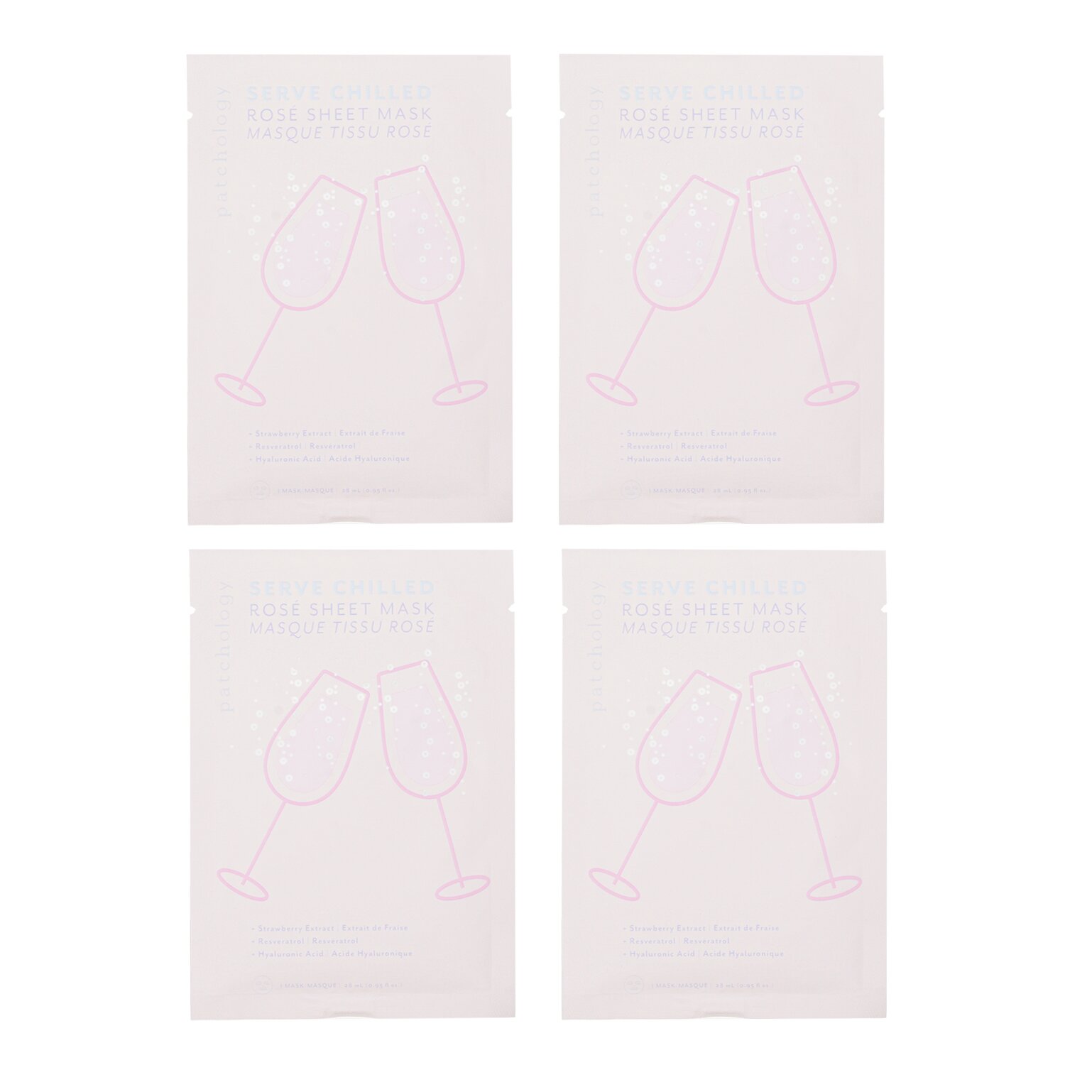 Patchology 냉각된 로제 시트 마스크 제공 4 masks