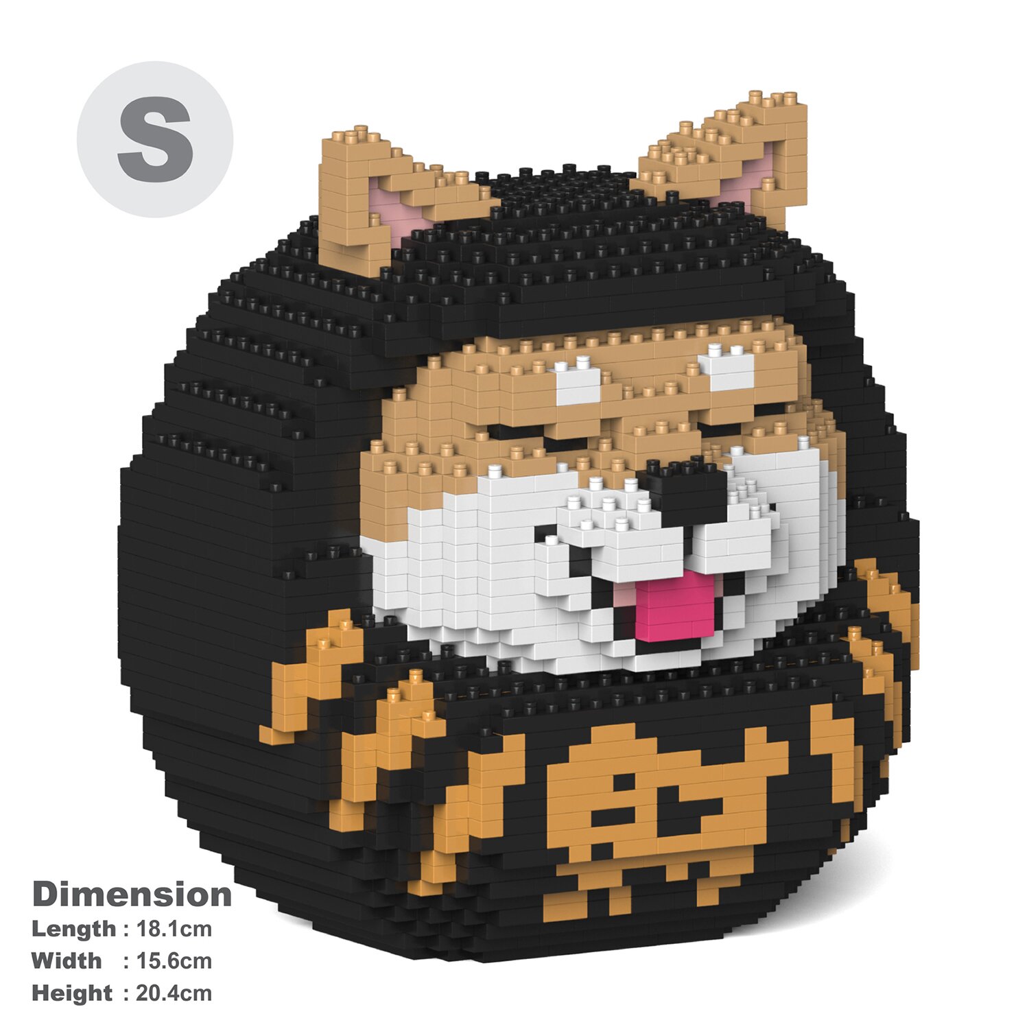 Jekca Shiba Daruma Doll 01S-M02 Building Bricks Set 18x16x21cm