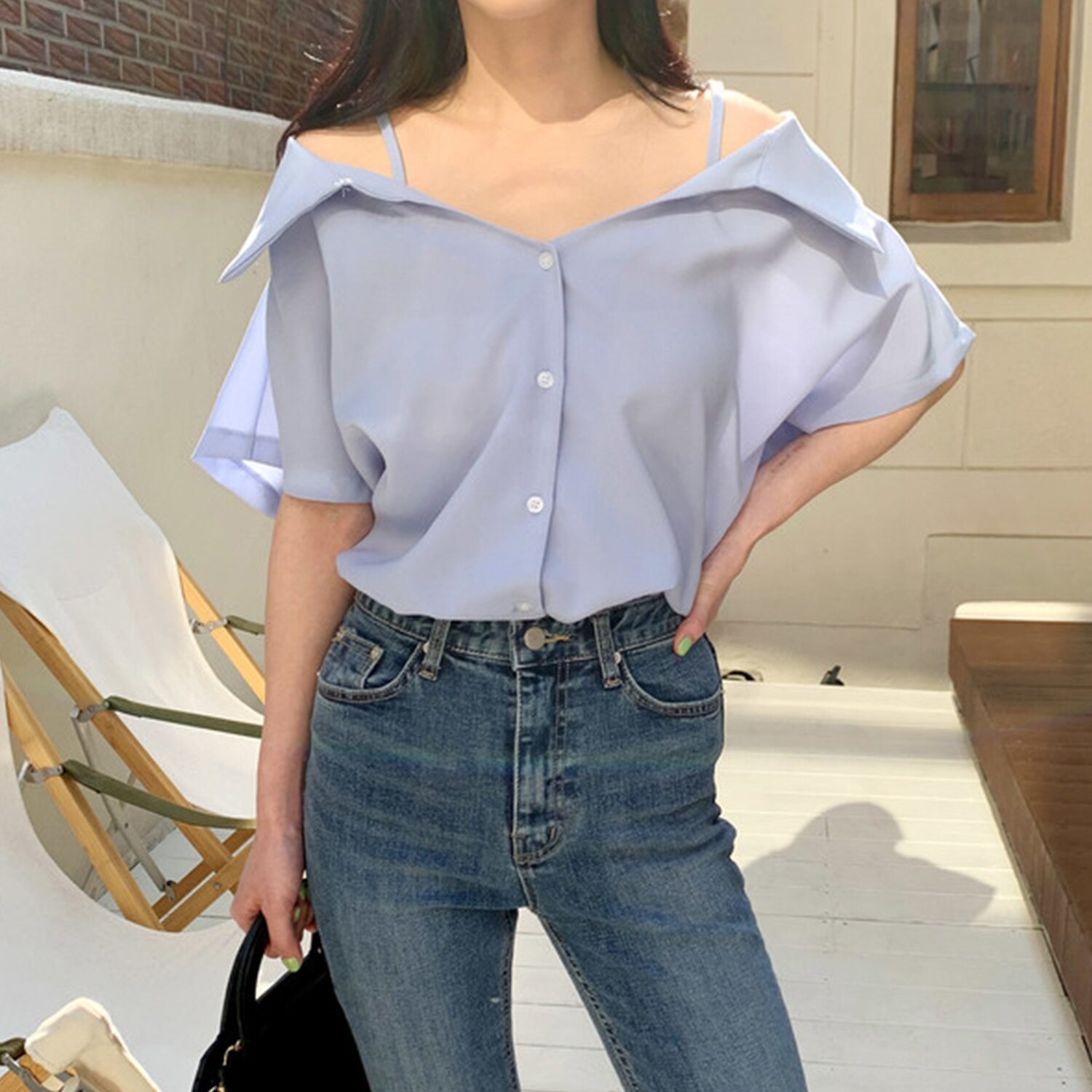 Trendywhere Off-shoulder Shirt Free (XS-L)
