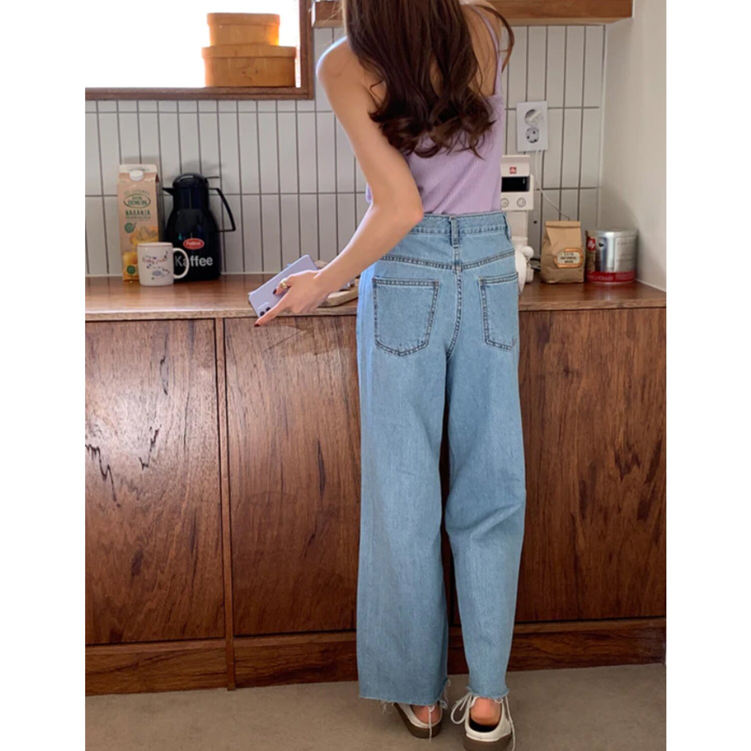 Trendywhere High Waist Wide Leg Jean Size: S